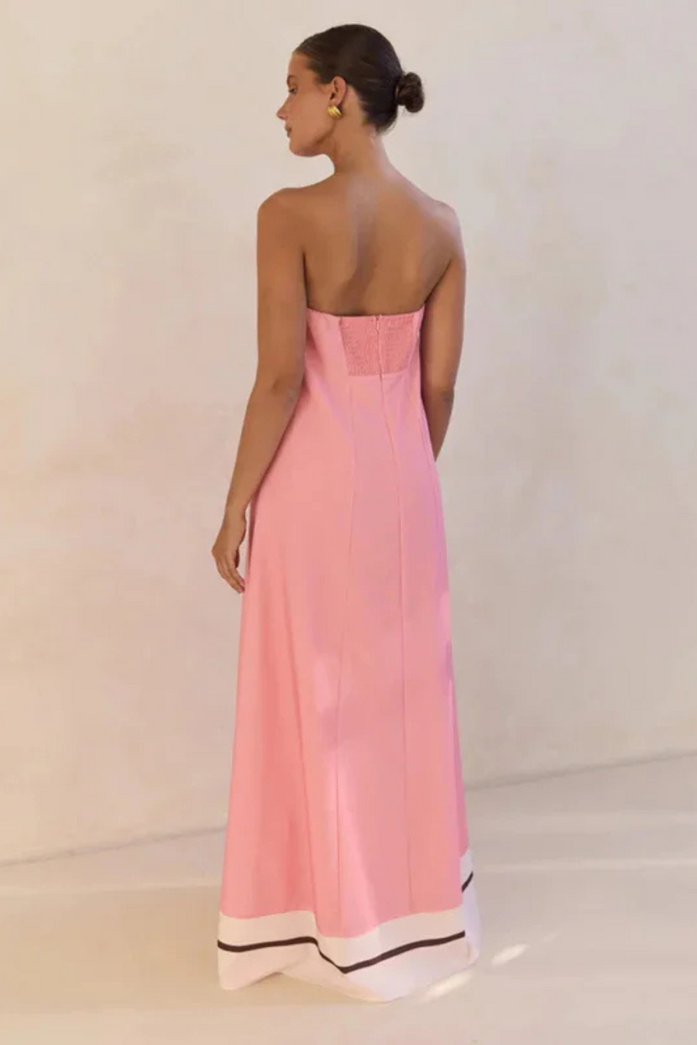 Arya Off-Shoulder Maxi Dress | Pink Stripes