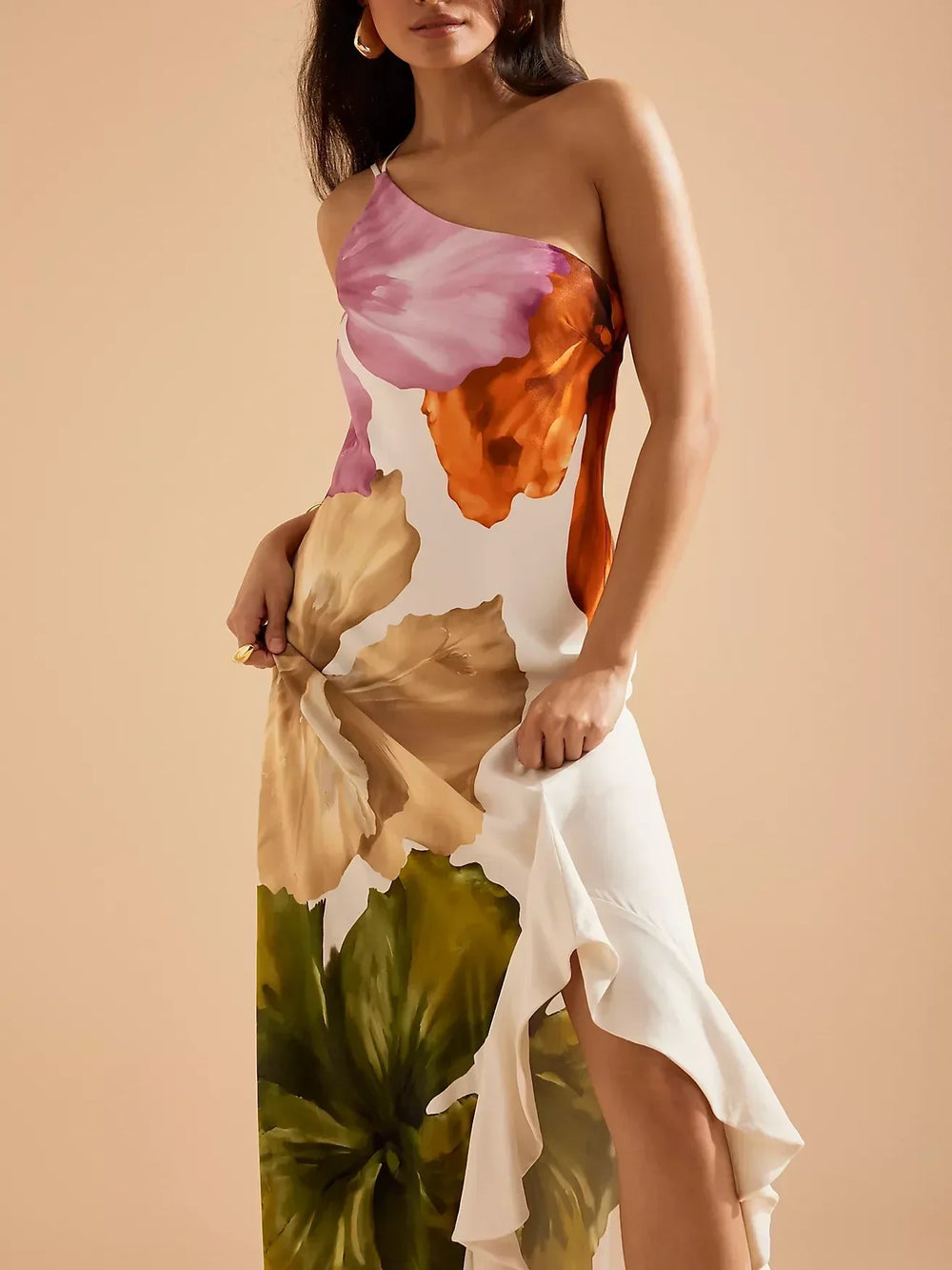 Ein-Schulter Maxi Dress