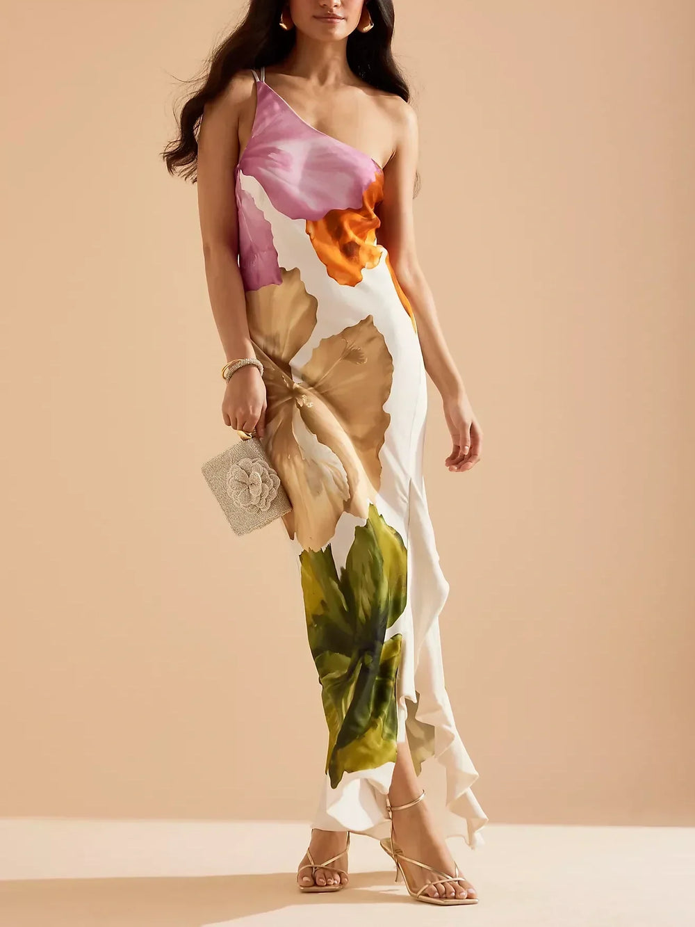 Ein-Schulter Maxi Dress