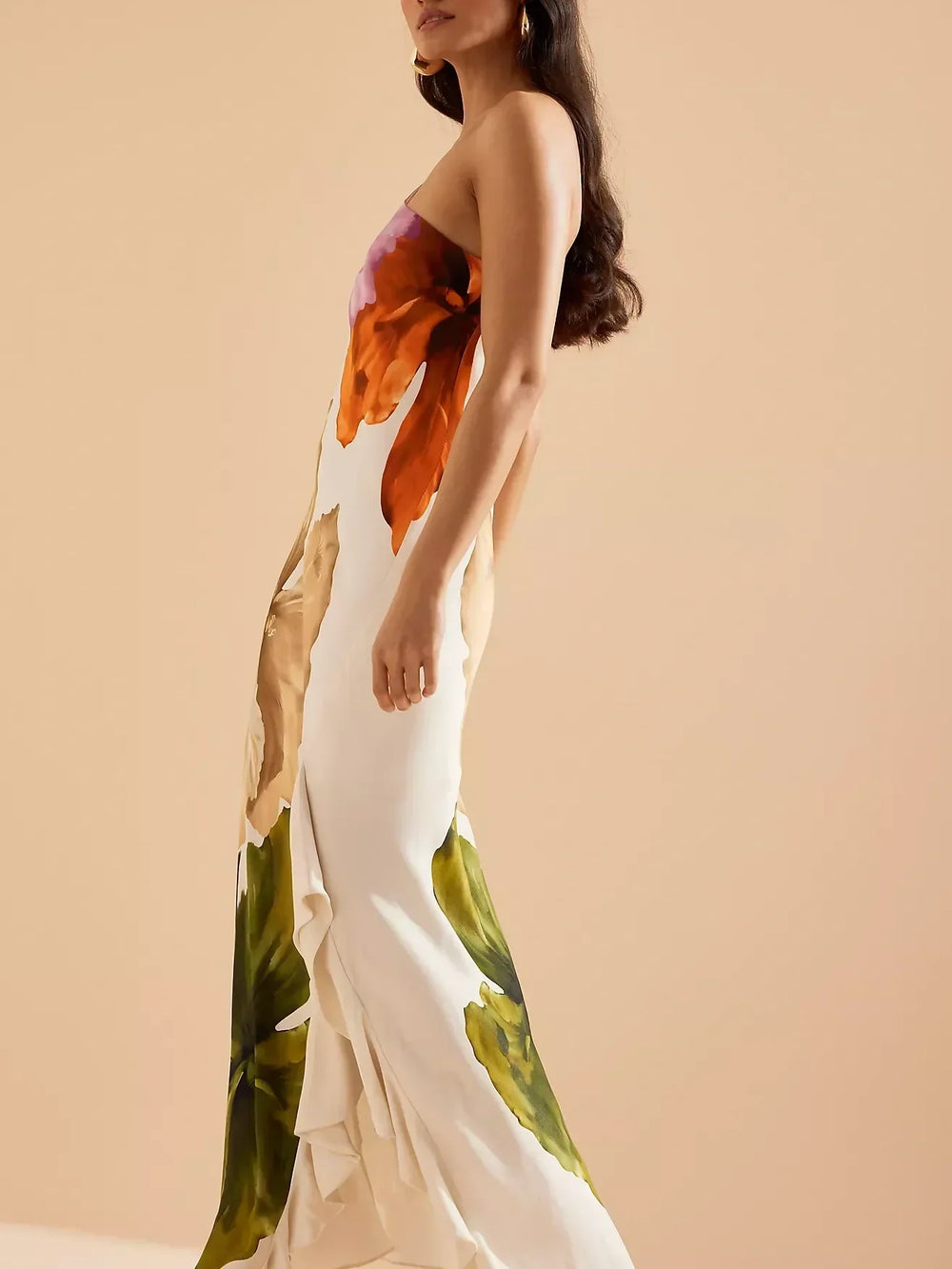 Ein-Schulter Maxi Dress