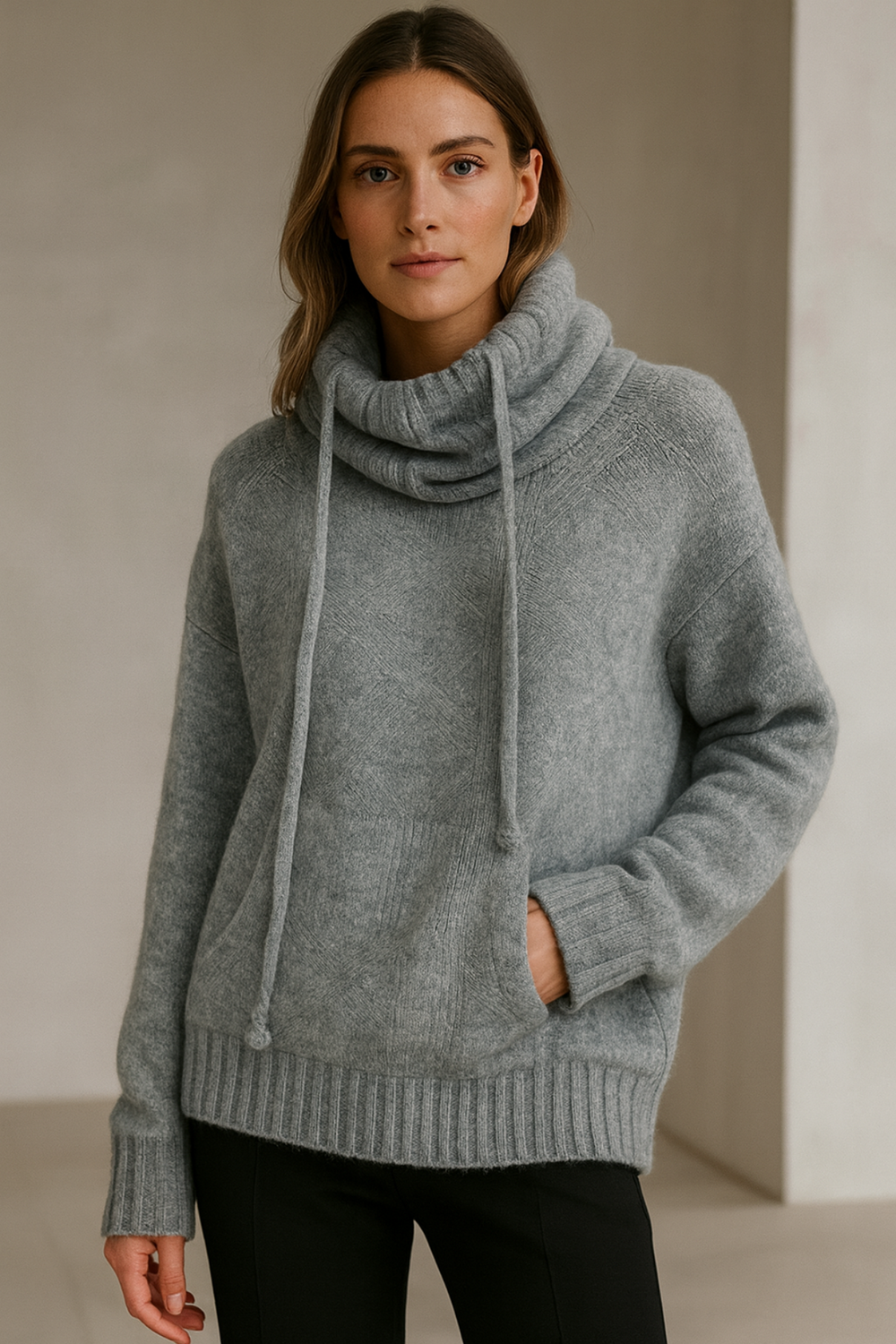 Xena Long Sleeve Sweater with Pocket