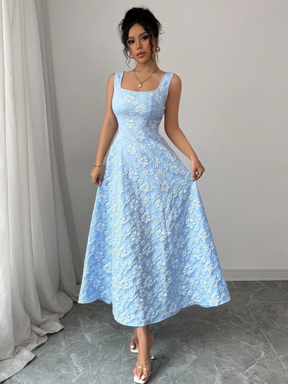 Elowen Bloom Square-Neck Dress
