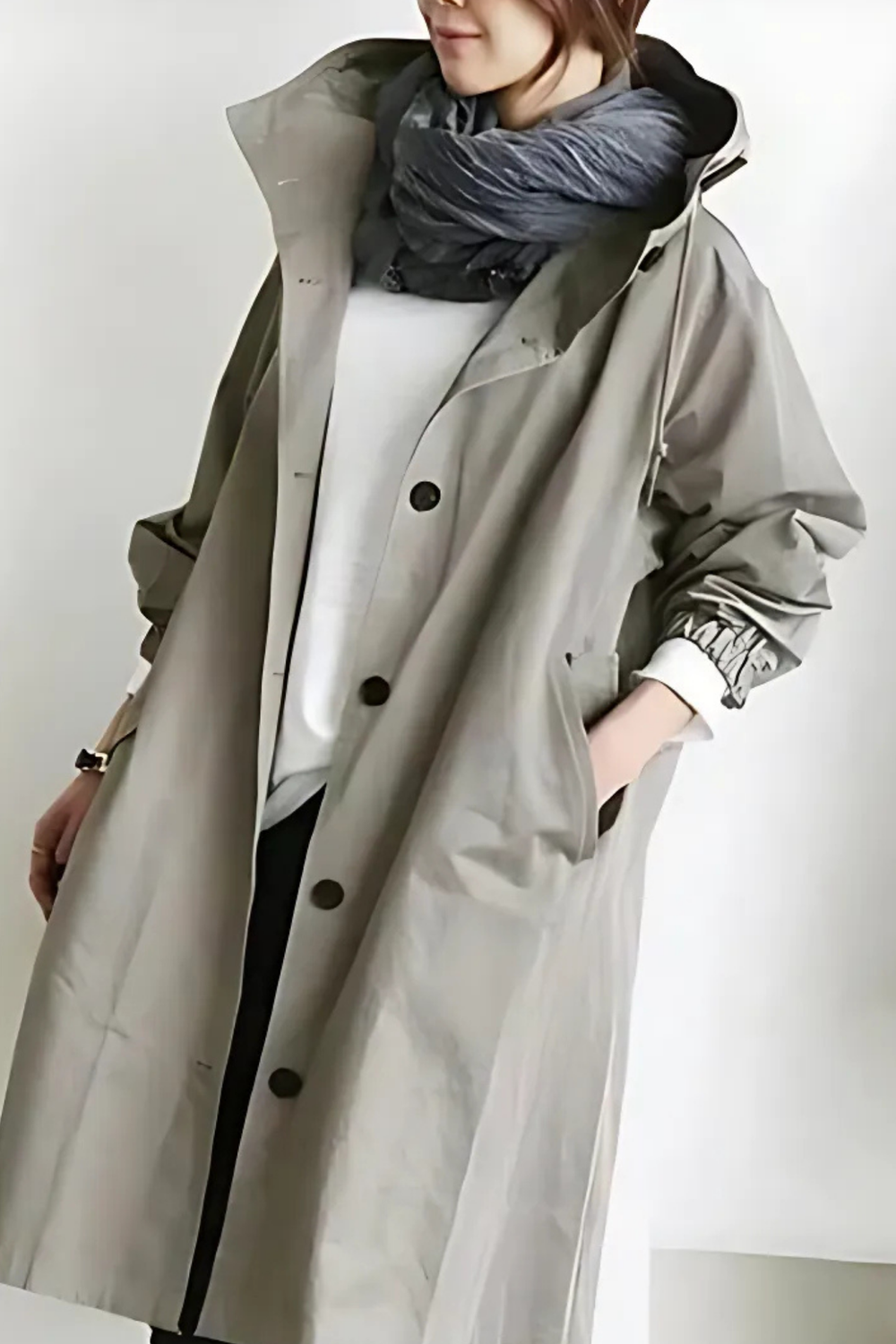 Dolly Modern Trench Coat Hellgrau