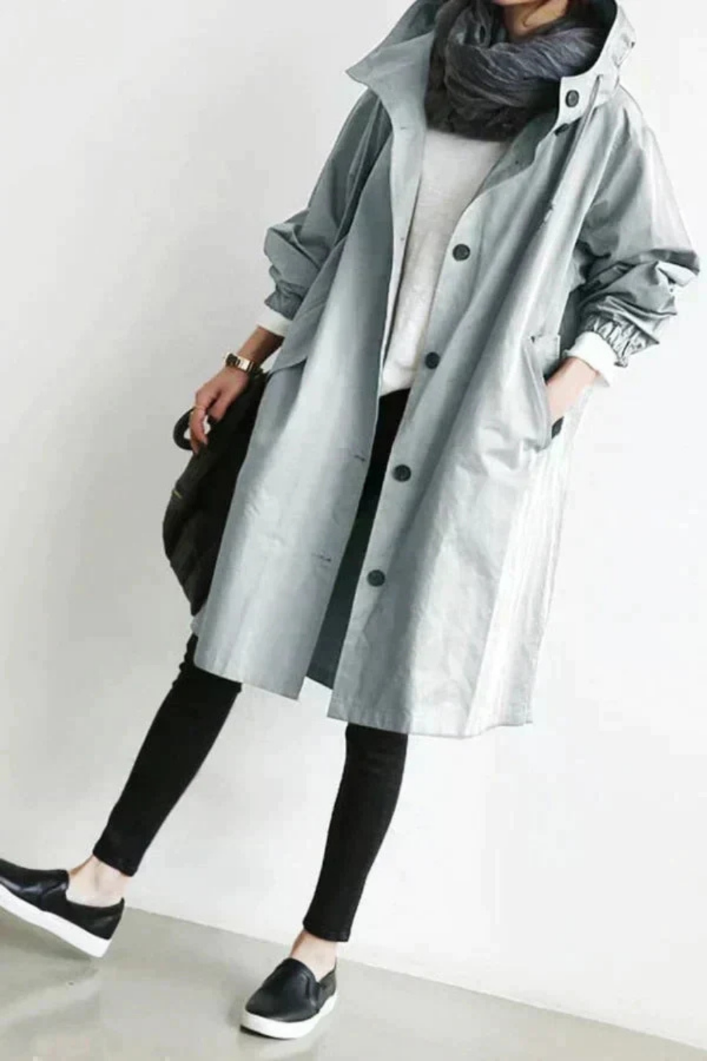 Dolly Modern Trench Coat Grau
