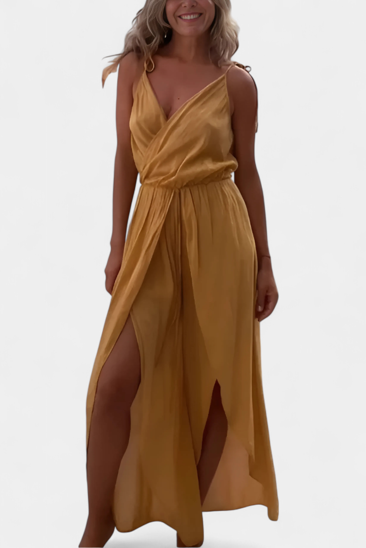 Myra Cotton Side-Slit Dress
