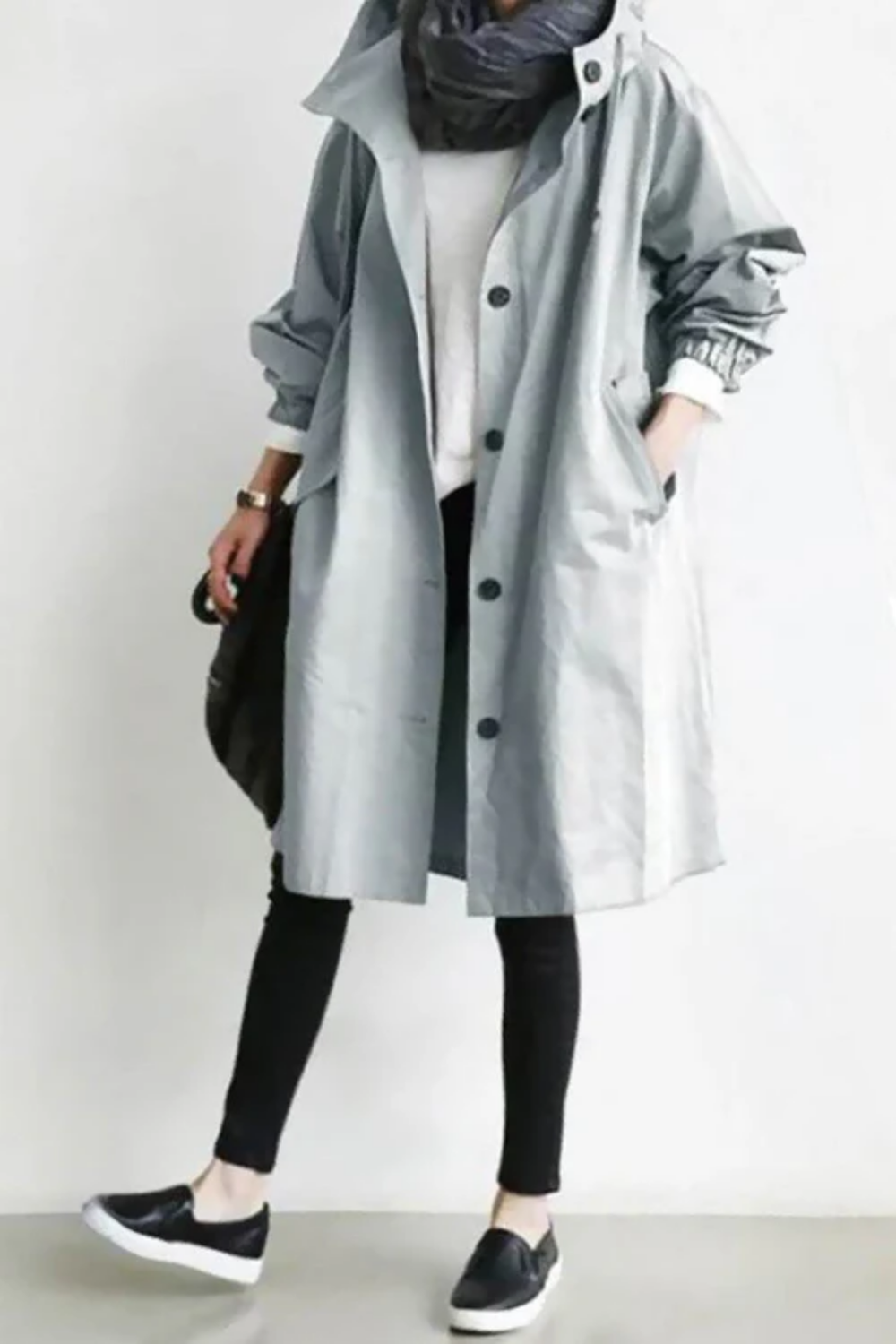 Dolly Modern Trench Coat Grau