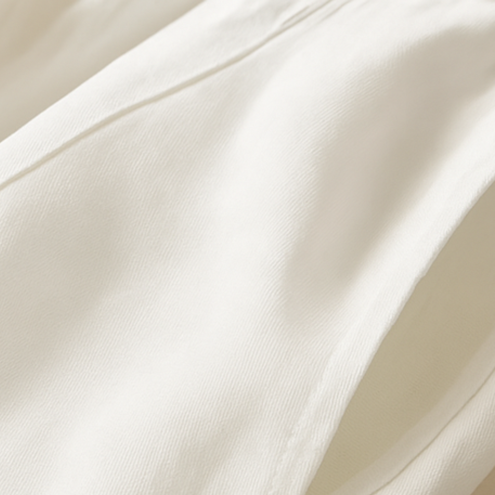 Yndira Breathable Lightweight Linen Tapered Pants - White