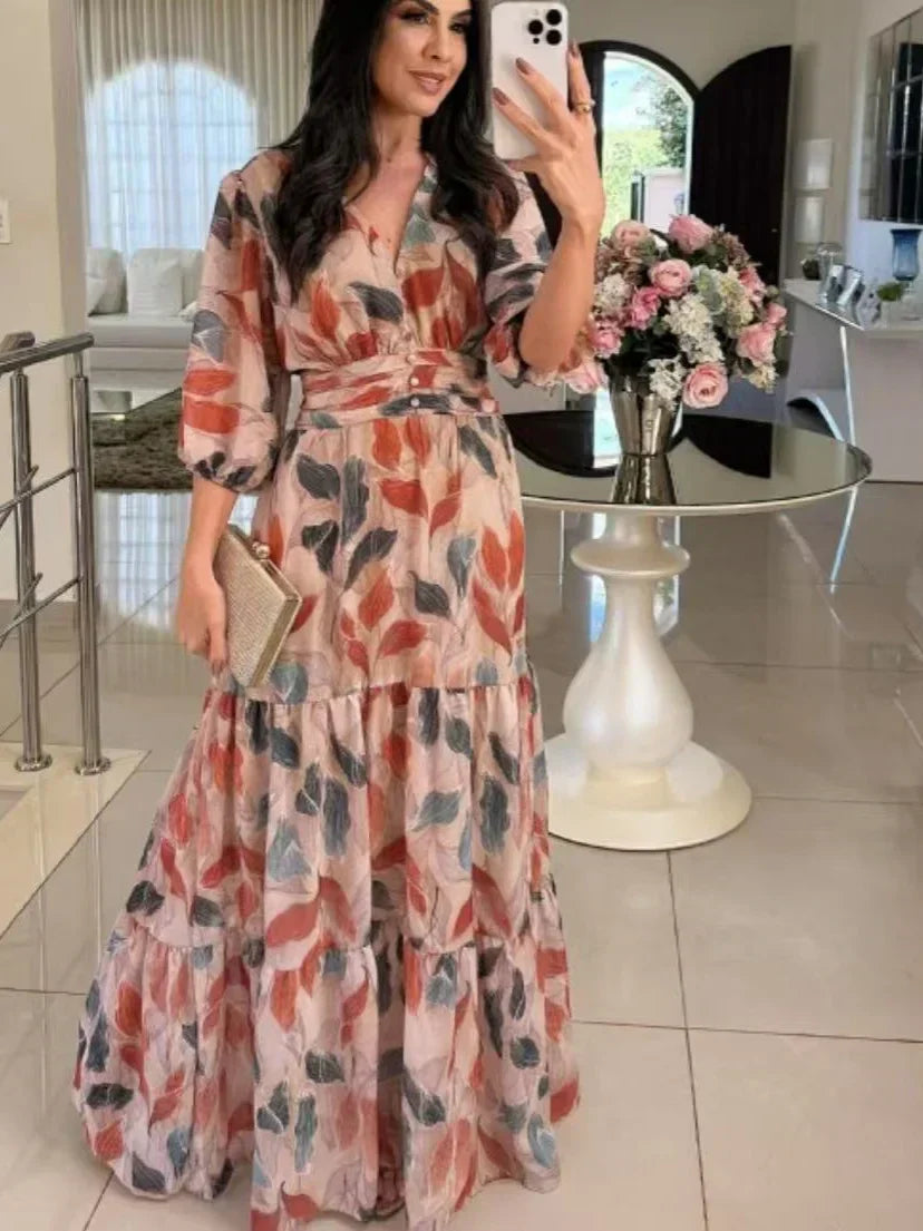 Elodie Striped Elegance Dress