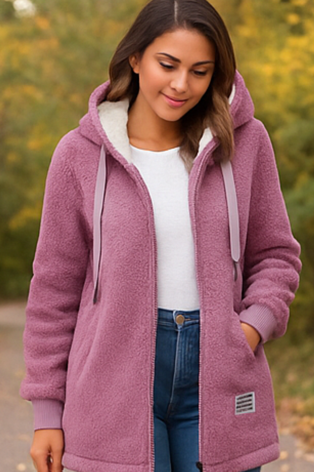 Serena Cozy Fleece Jacket Rosa