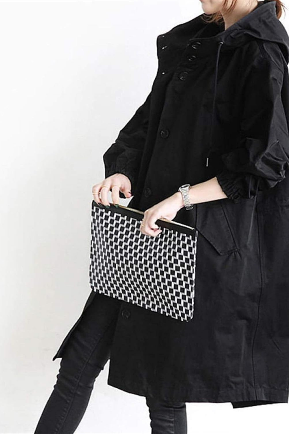 Dolly Modern Trench Coat Schwarz