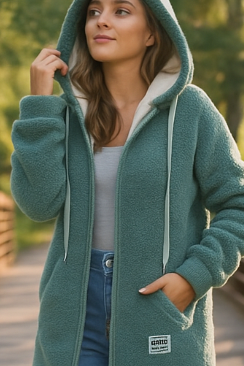 Serena Fleece Jacket in Green