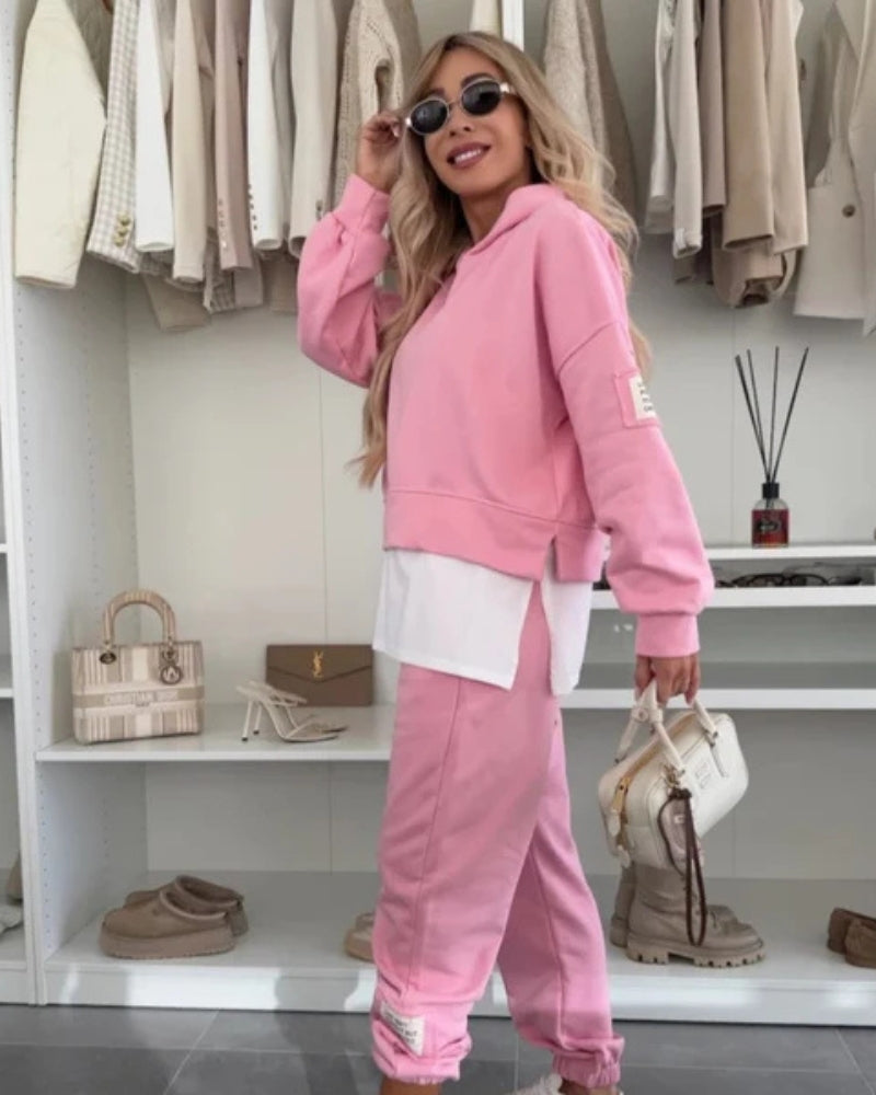 Mia Casual Relaxed Fit Two-Piece Top and Shorts Set