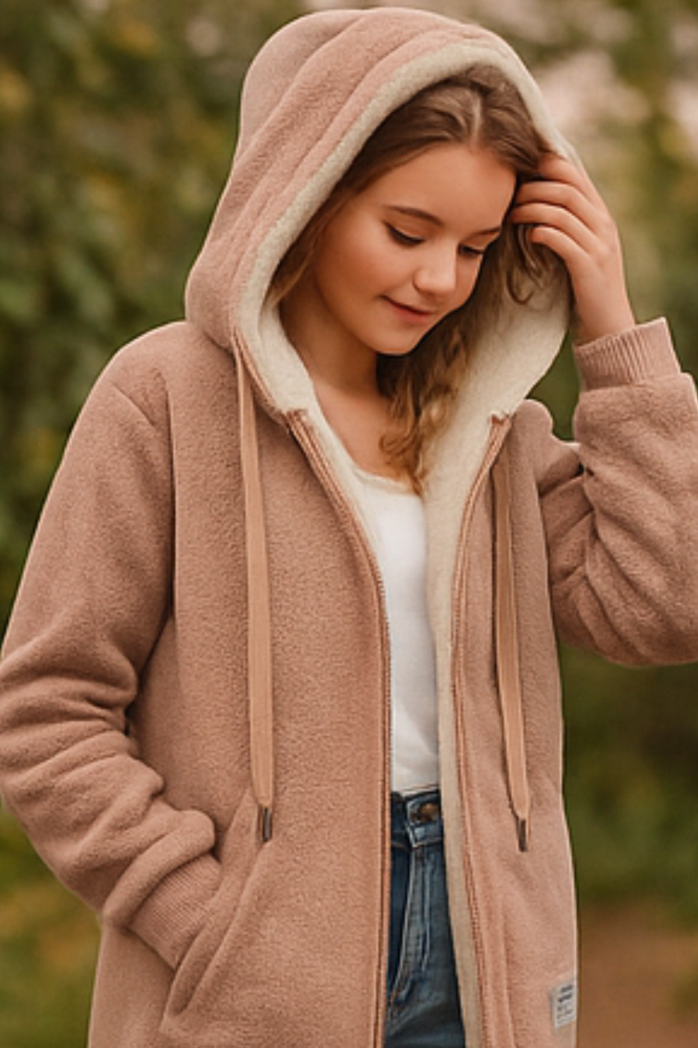 Serena Cozy Fleece Jacket Braun
