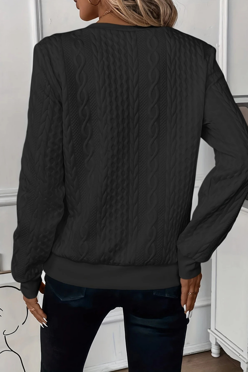 Melanie Versatile Fall Sweater Black