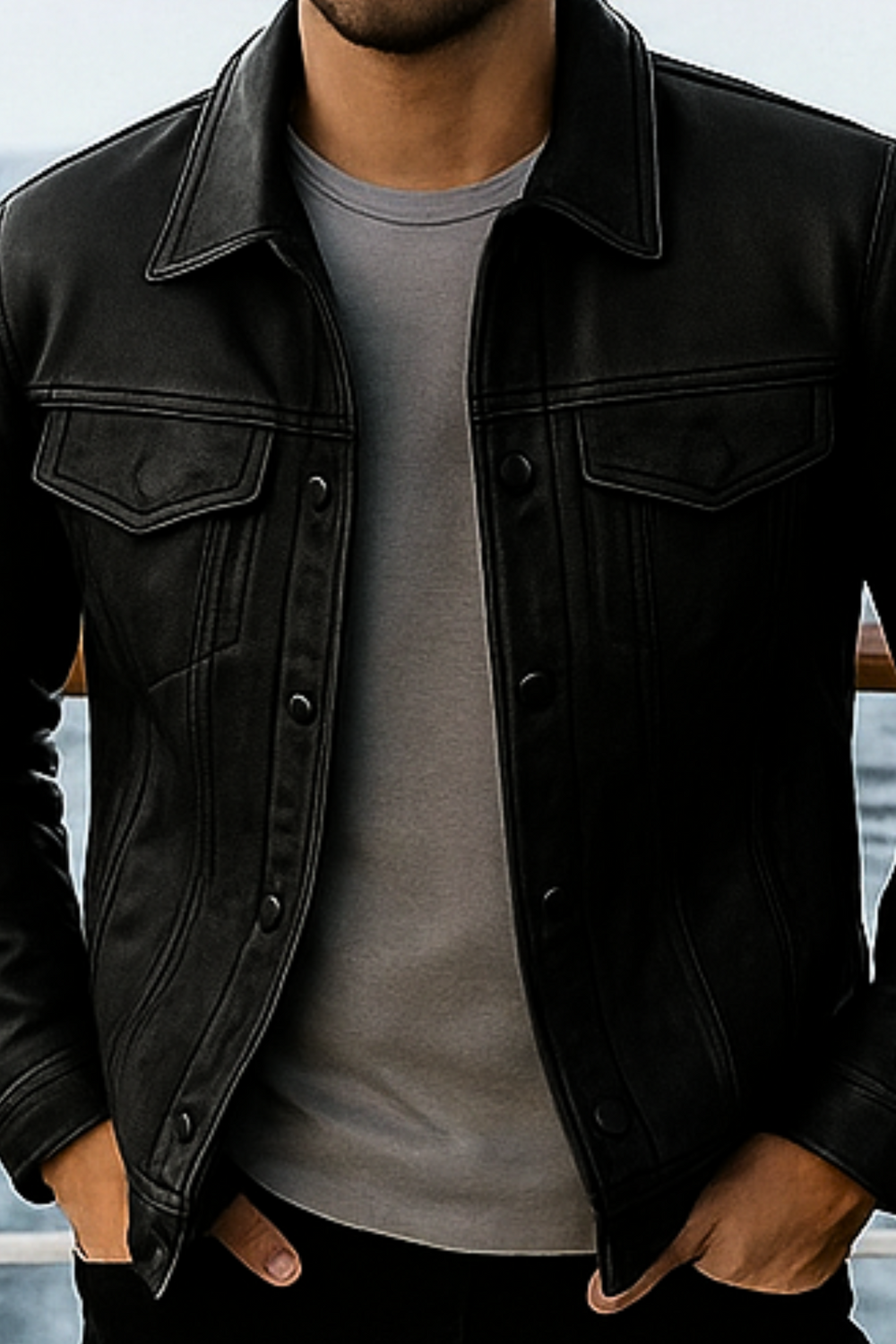 Robin Rider Leather Jacket Schwarz