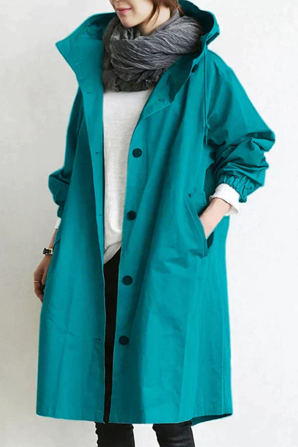 Dolly Modern Trench Coat Hellblau