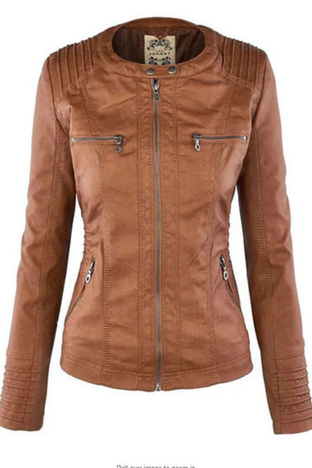 Eva Weather-Resistant Hooded Leather Jacket Khaki
