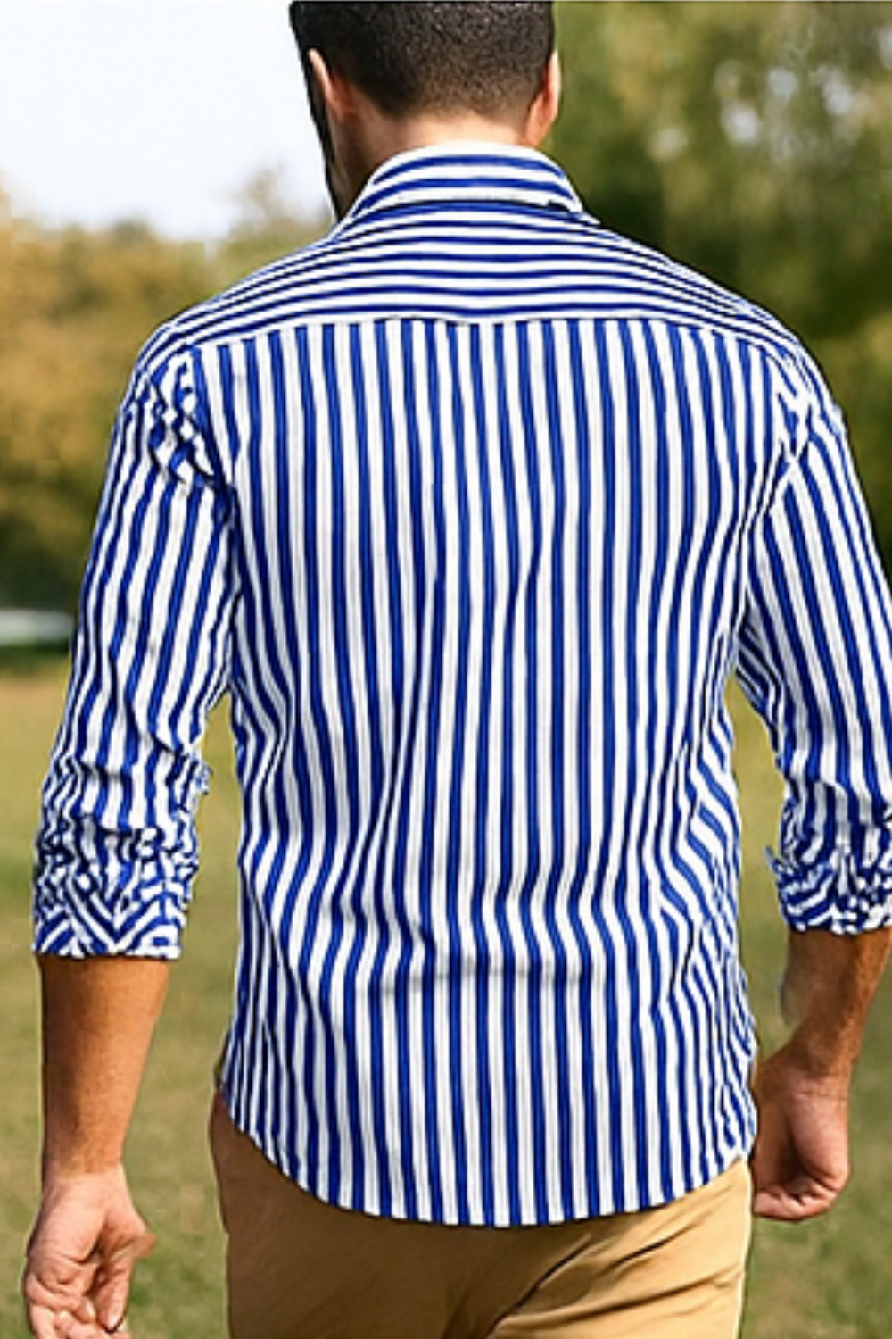 William Classic Striped Shirt Blau