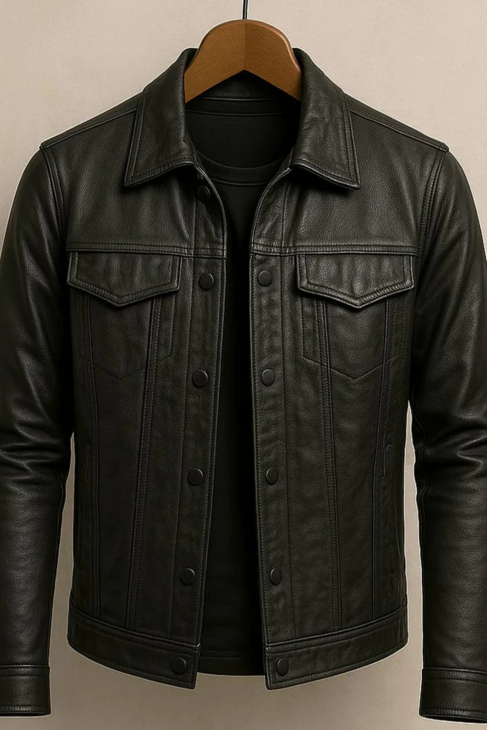 Robin Rider Leather Jacket Dunkelgrau