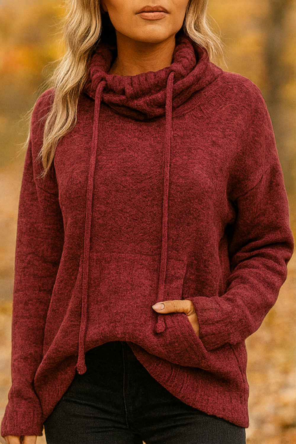 Xena Long Sleeve Sweater with Pocket