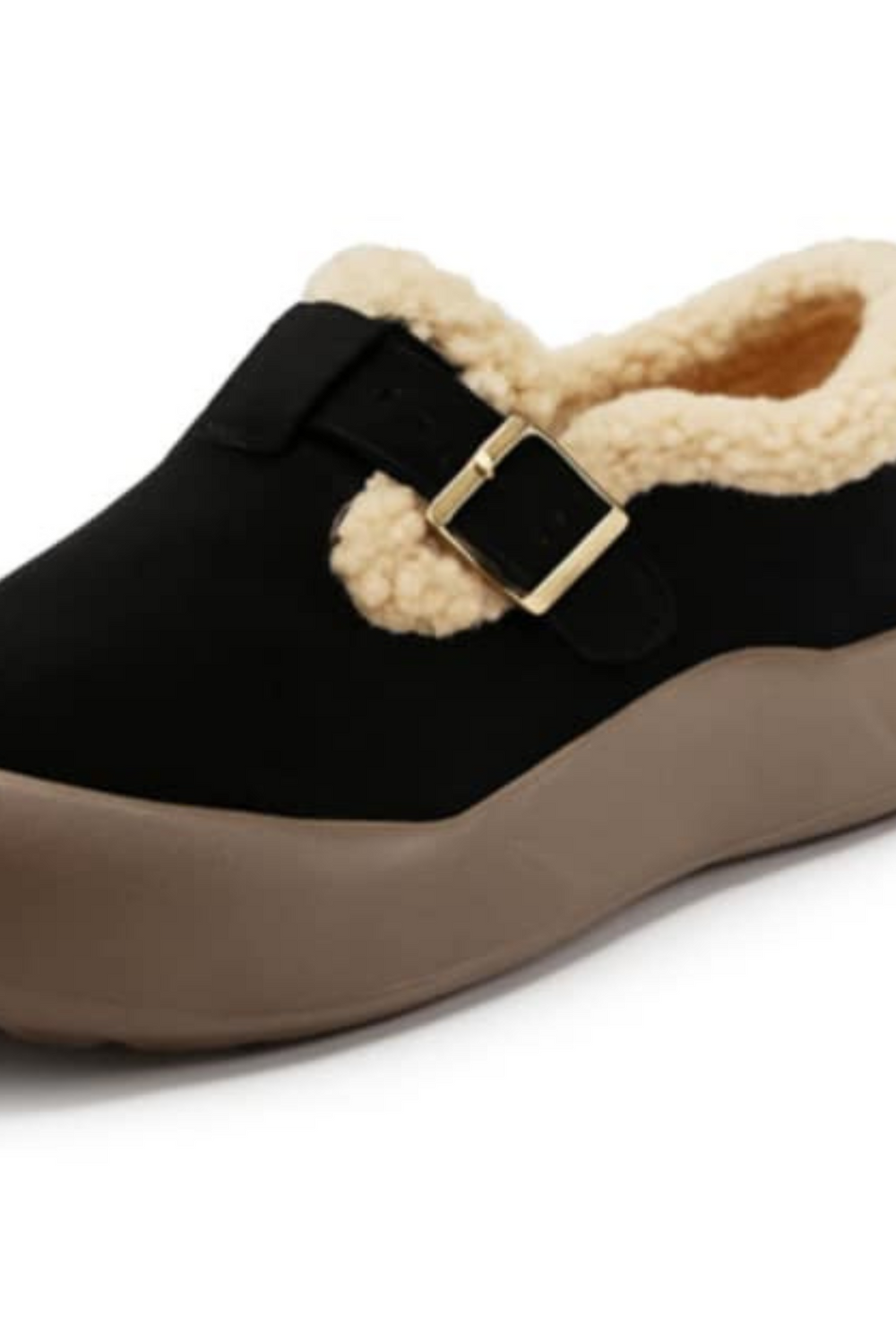 Ivory Fleece-Lined Comfort Shoe Schwarz