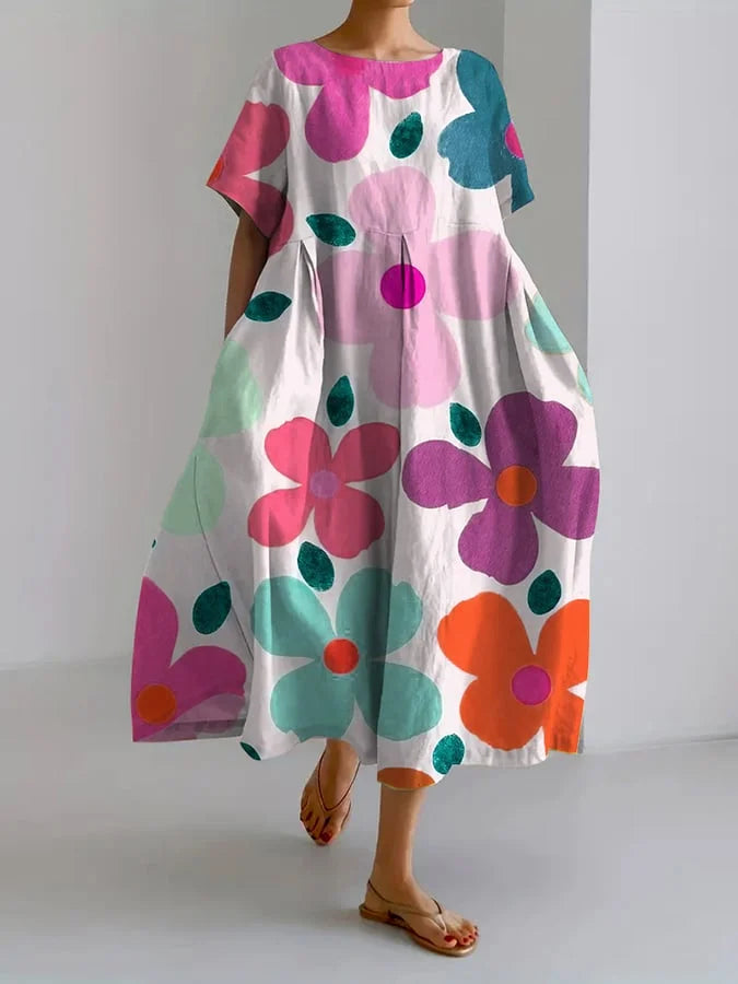 Eliana Colorful Floral Midi Dress