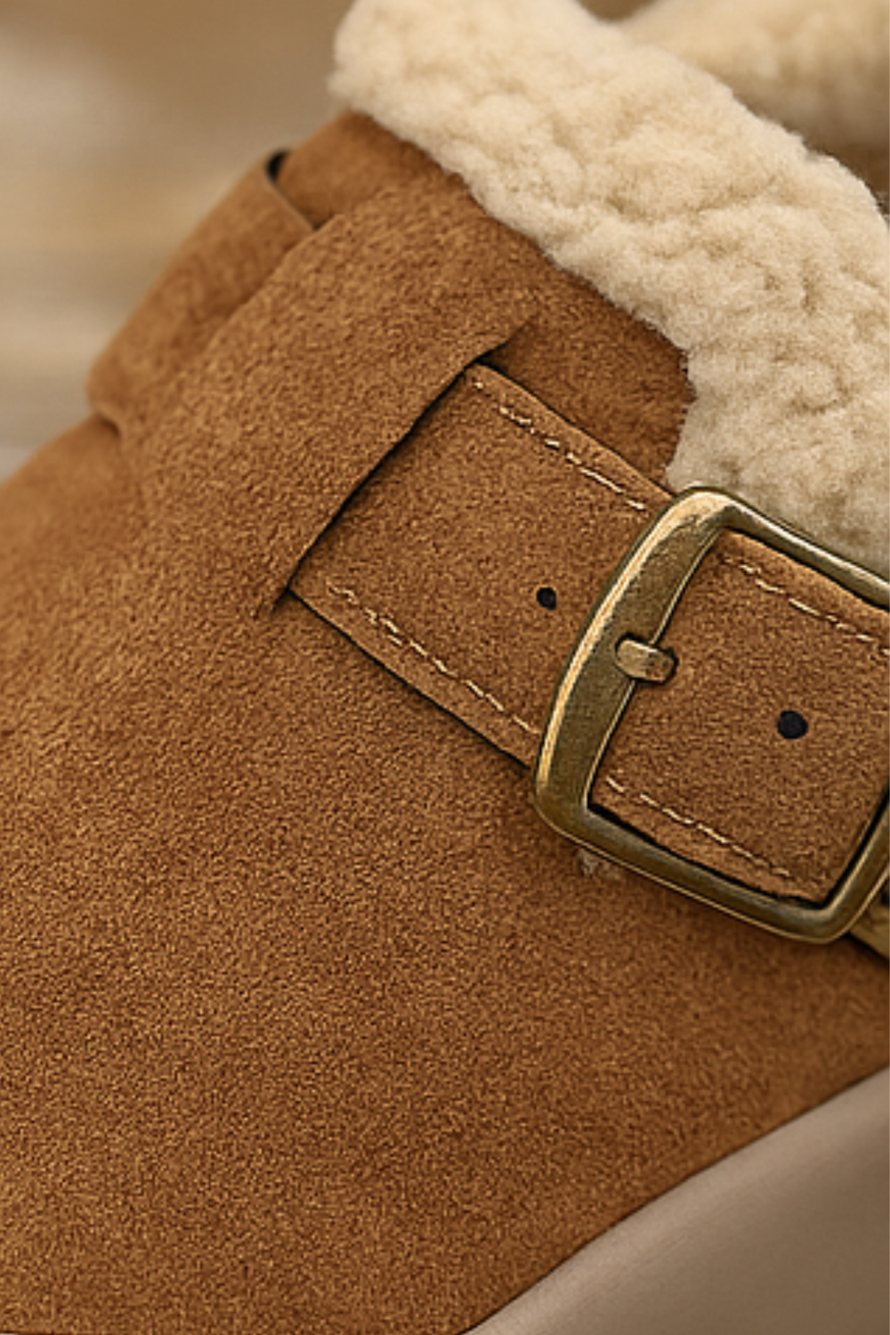 Ivory Fleece-Lined Comfort Shoe Khaki