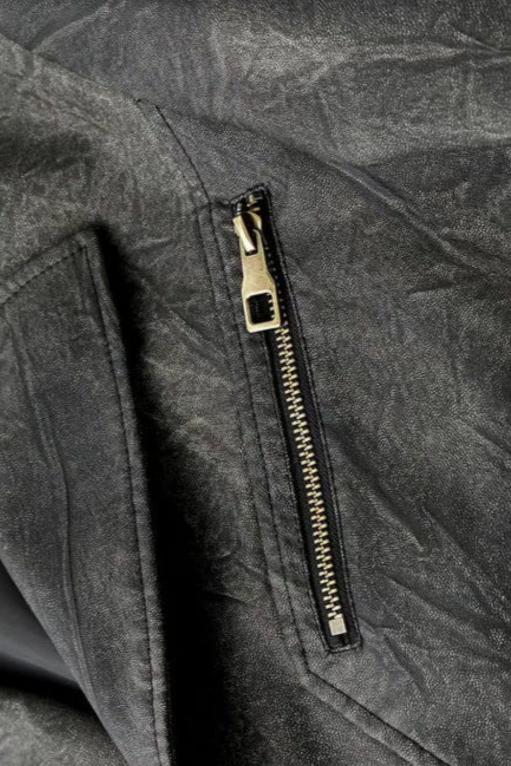 Oliver Engineered-Collar Leather Jacket Schwarz