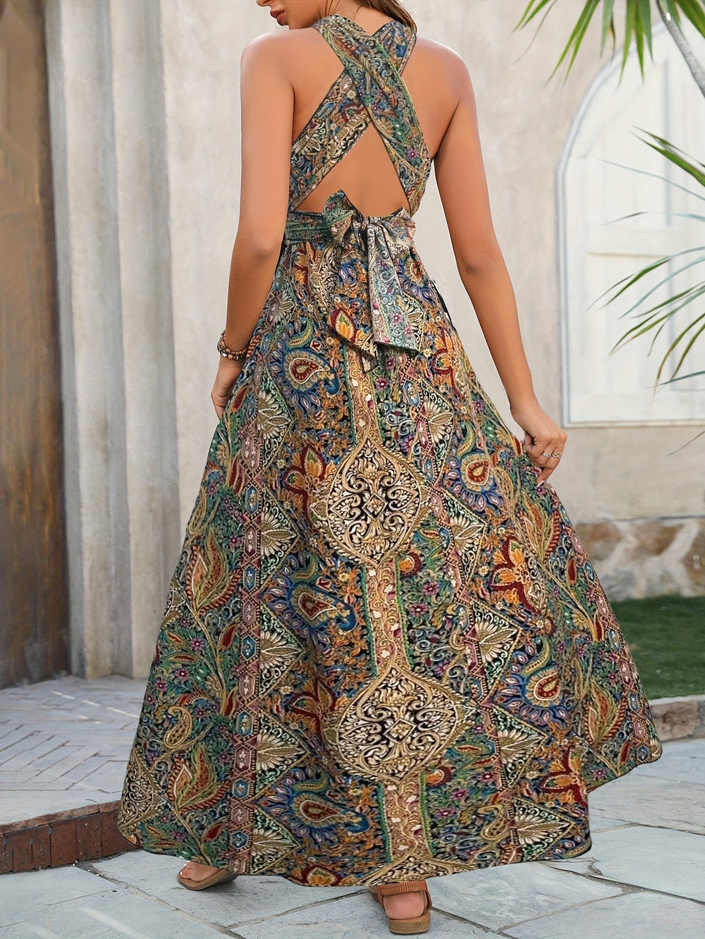 Hazel Paisley Halter Dress