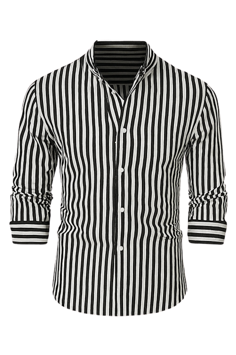 William Striped Dress Shirt Black