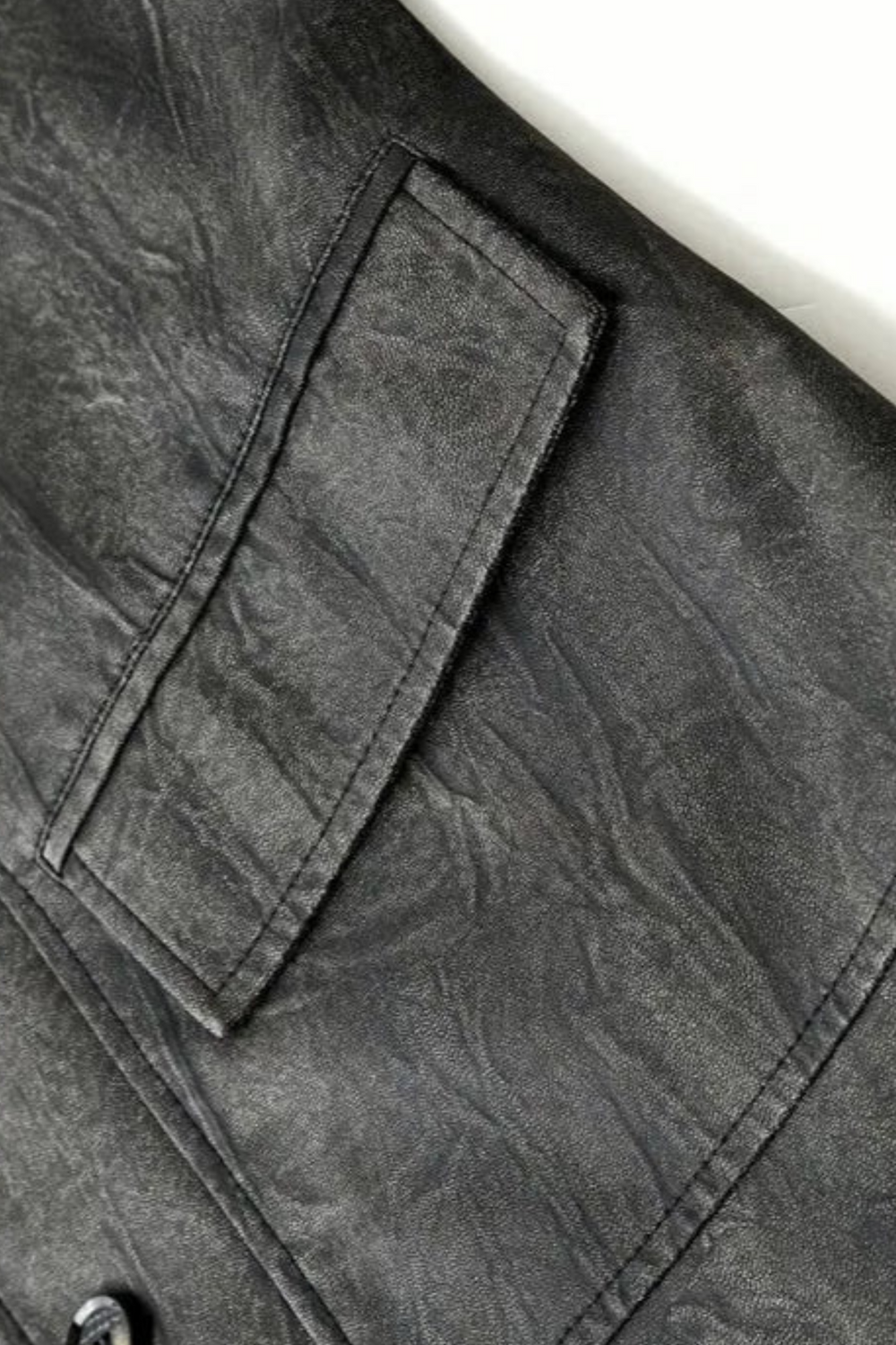 Oliver Engineered-Collar Leather Jacket Schwarz