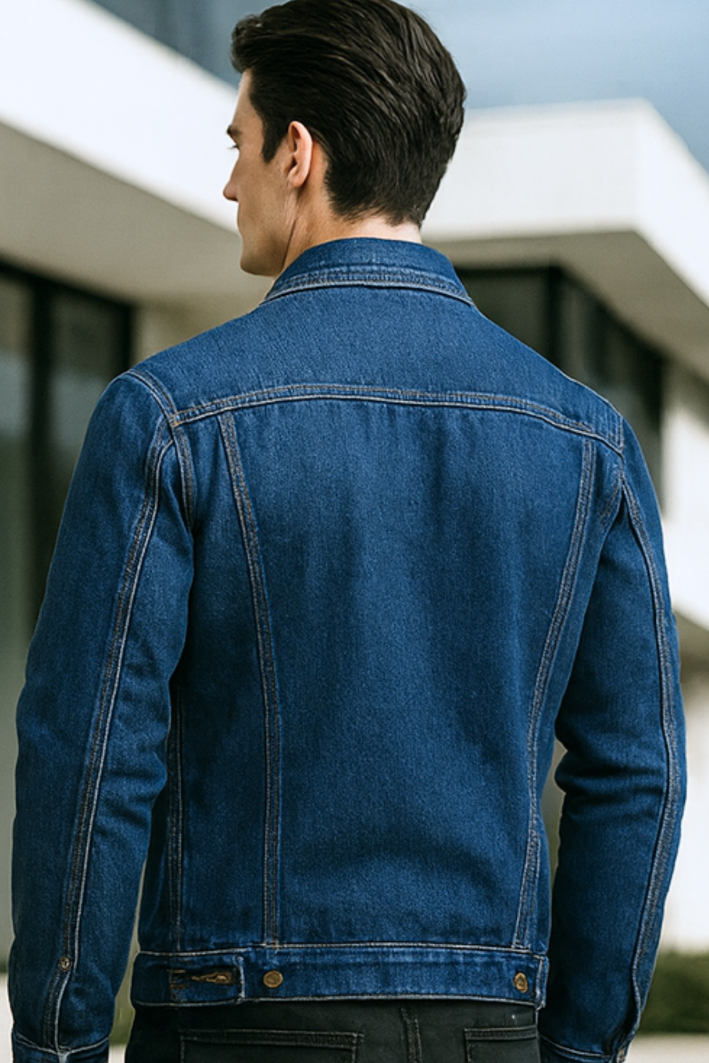 Elijah Classic Denim Blue Cotton Casual Stylish Jacket