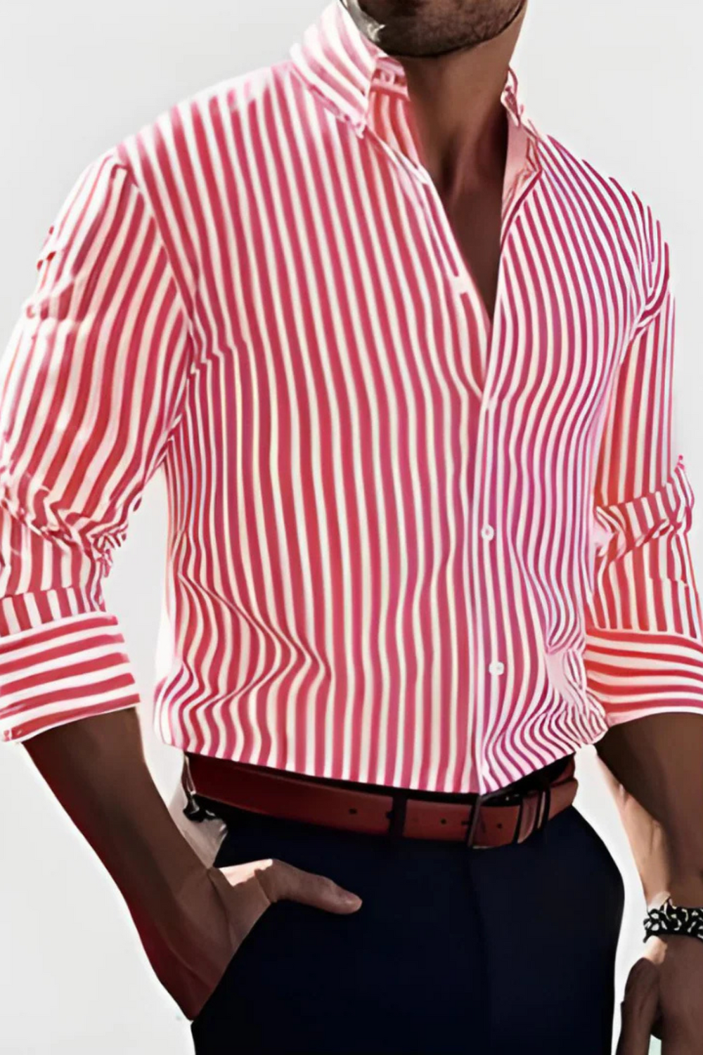 William Striped Dress Shirt Pink