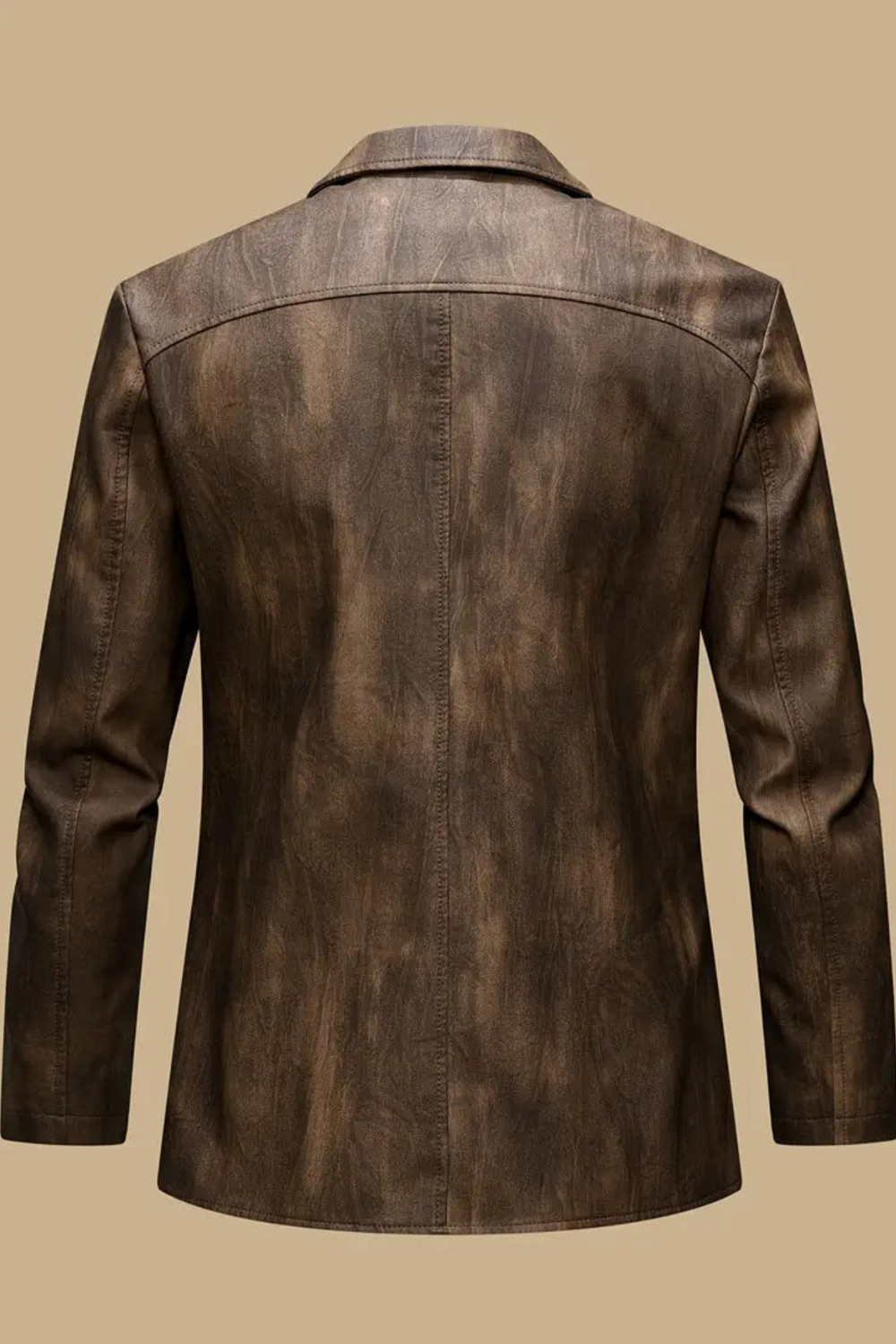 Oliver Engineered-Collar Leather Jacket Braun
