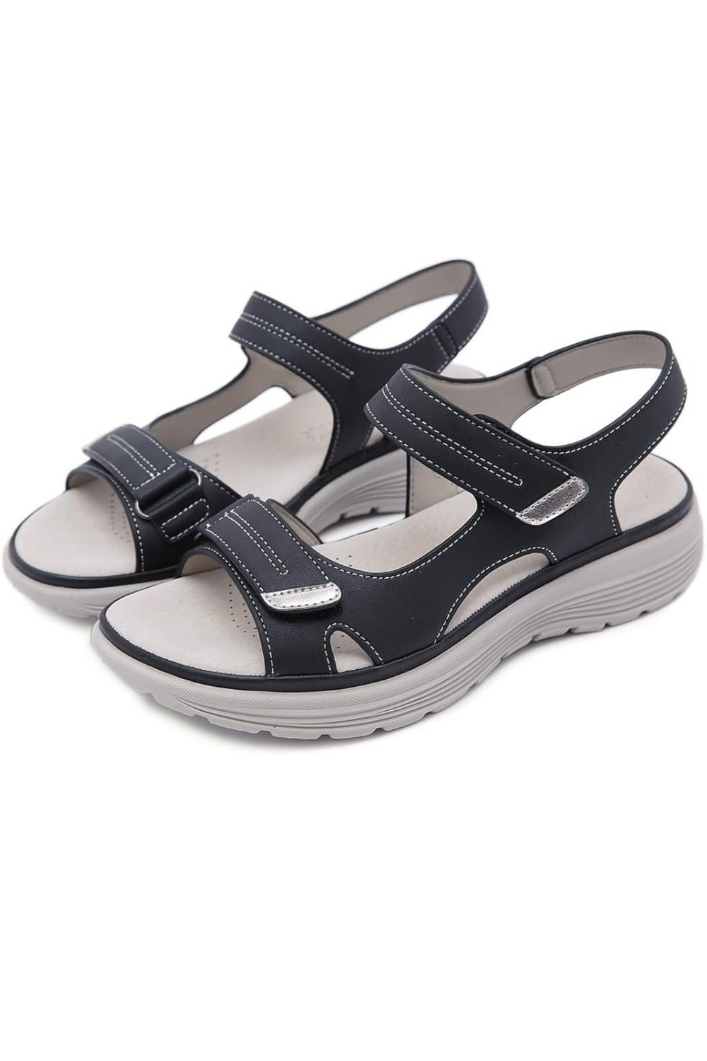 Tonya Orthopedic Leather Sandal Schwarz
