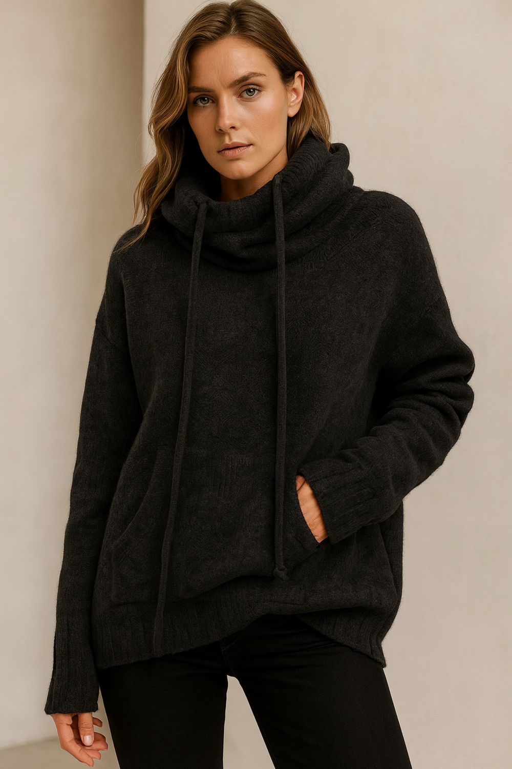 Xena Long Sleeve Sweater with Pocket