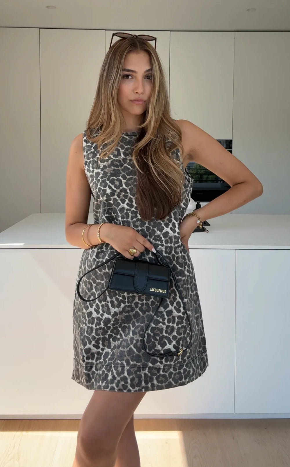 Leo Leopard Stretch Denim Dress