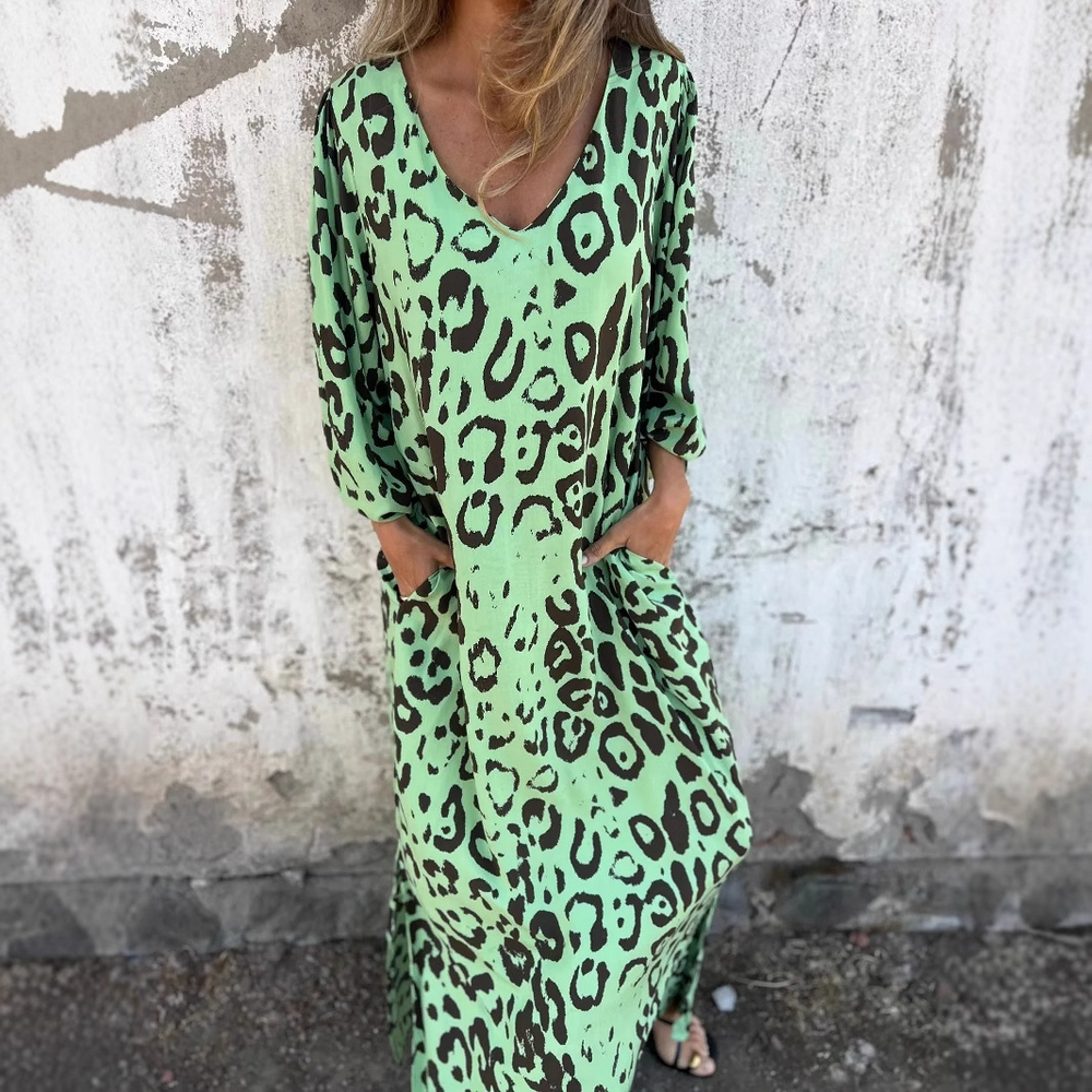Denise Leopard Print Dress