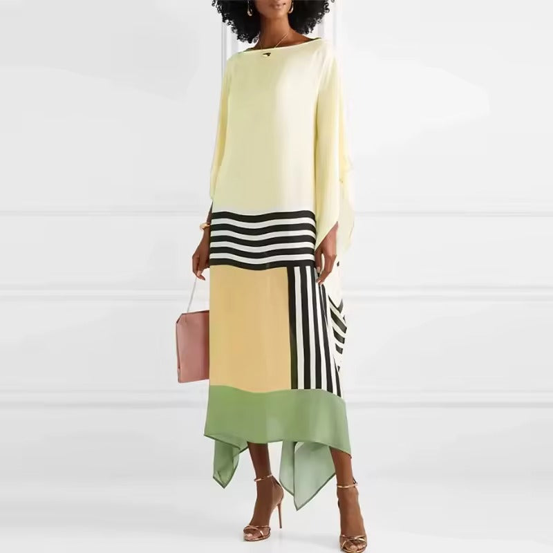 Geometric Batwing Midi Dress
