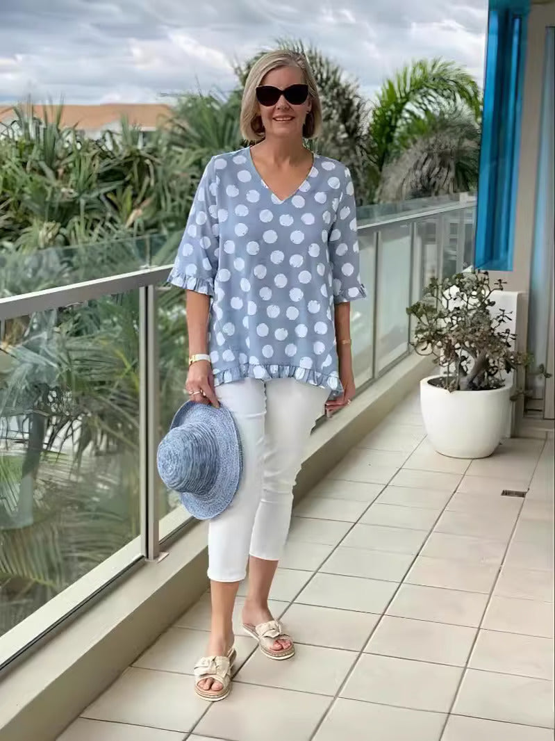 Bella Soft Polka Dot Designer Tunic Shirt for Women