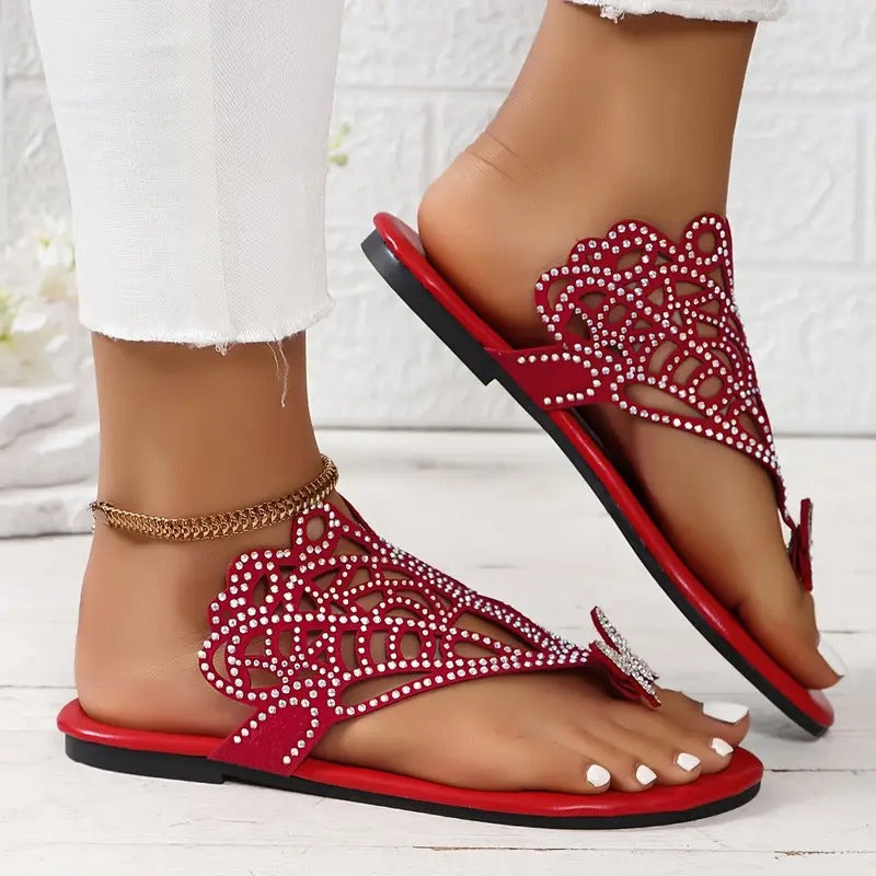 Ellie Faux Leather Cushioned Comfort Slide Sandals