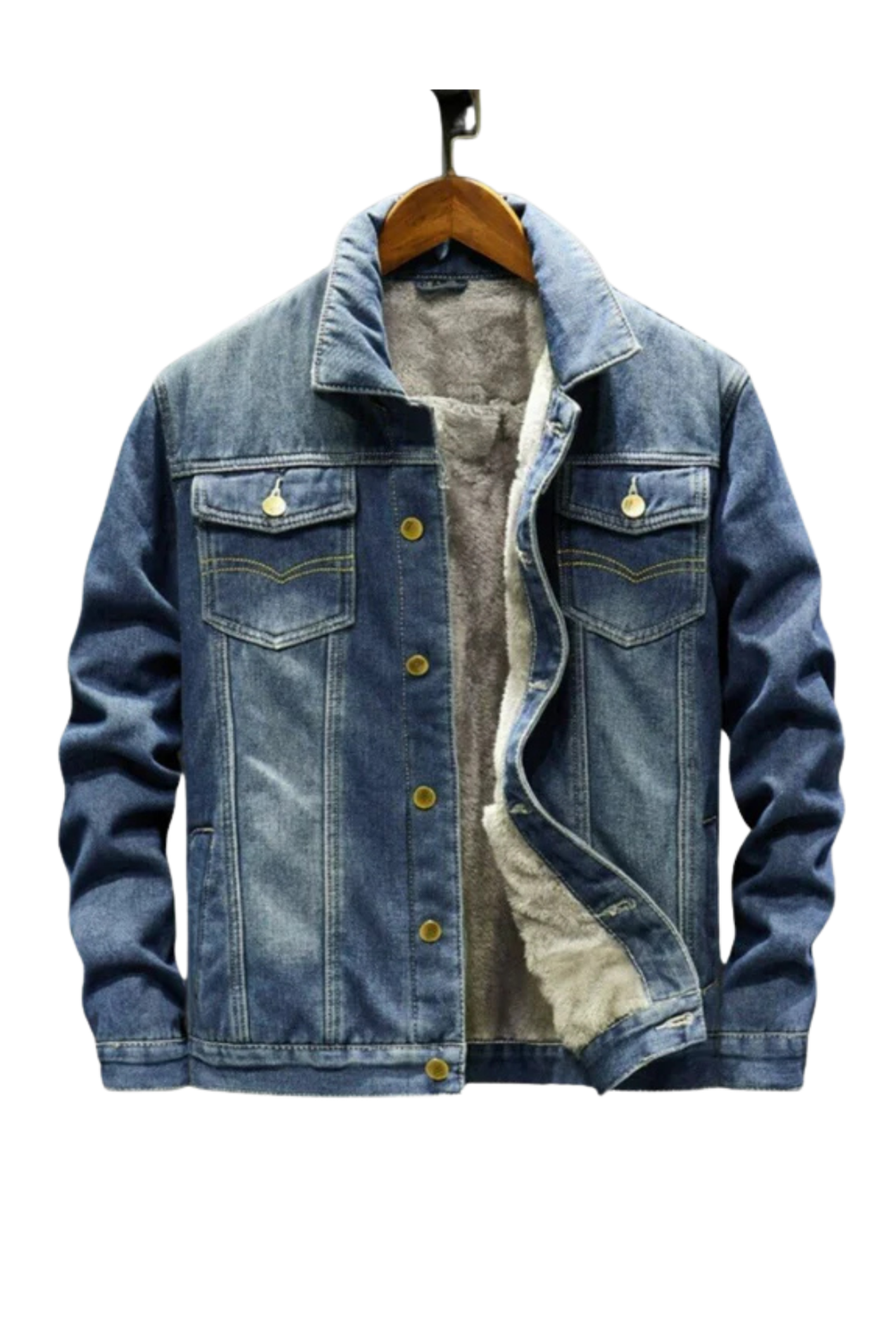 Elijah Classic Denim Blue Cotton Casual Stylish Jacket