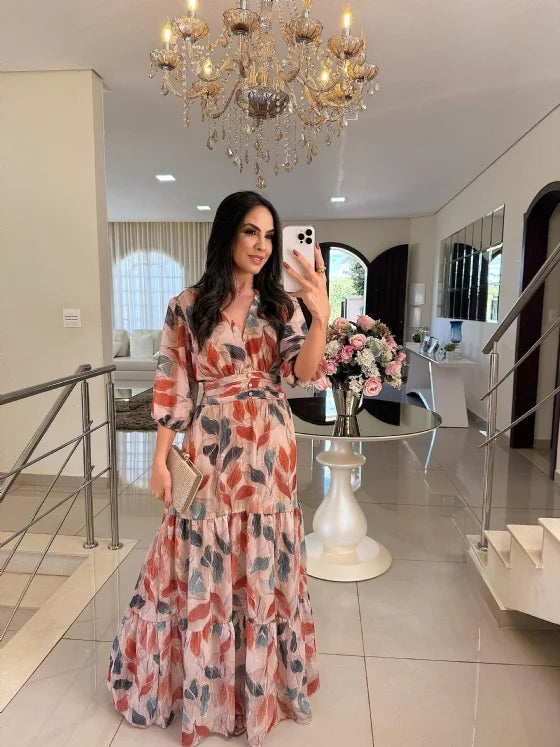 Elodie Striped Elegance Dress