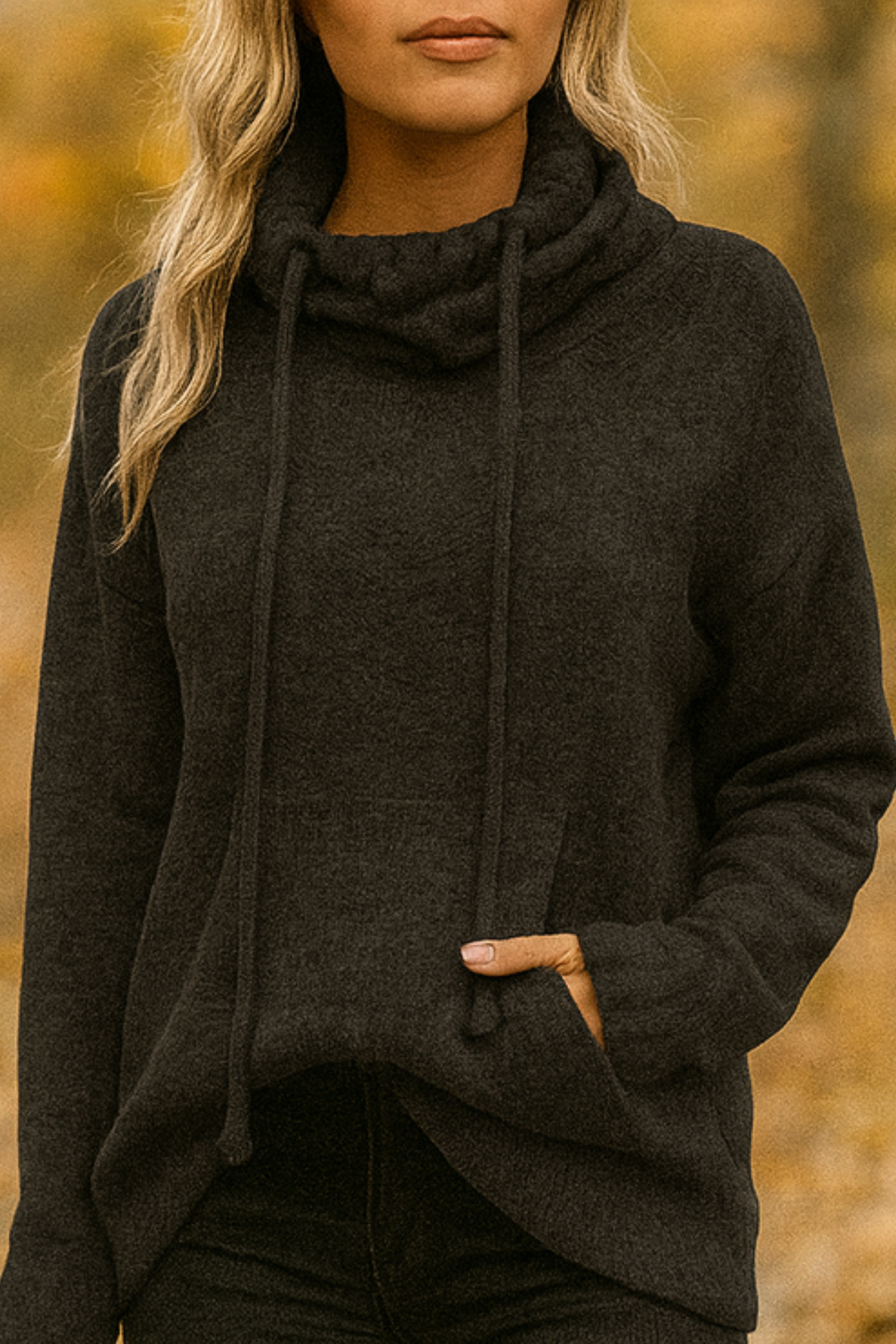 Xena Long Sleeve Sweater with Pocket