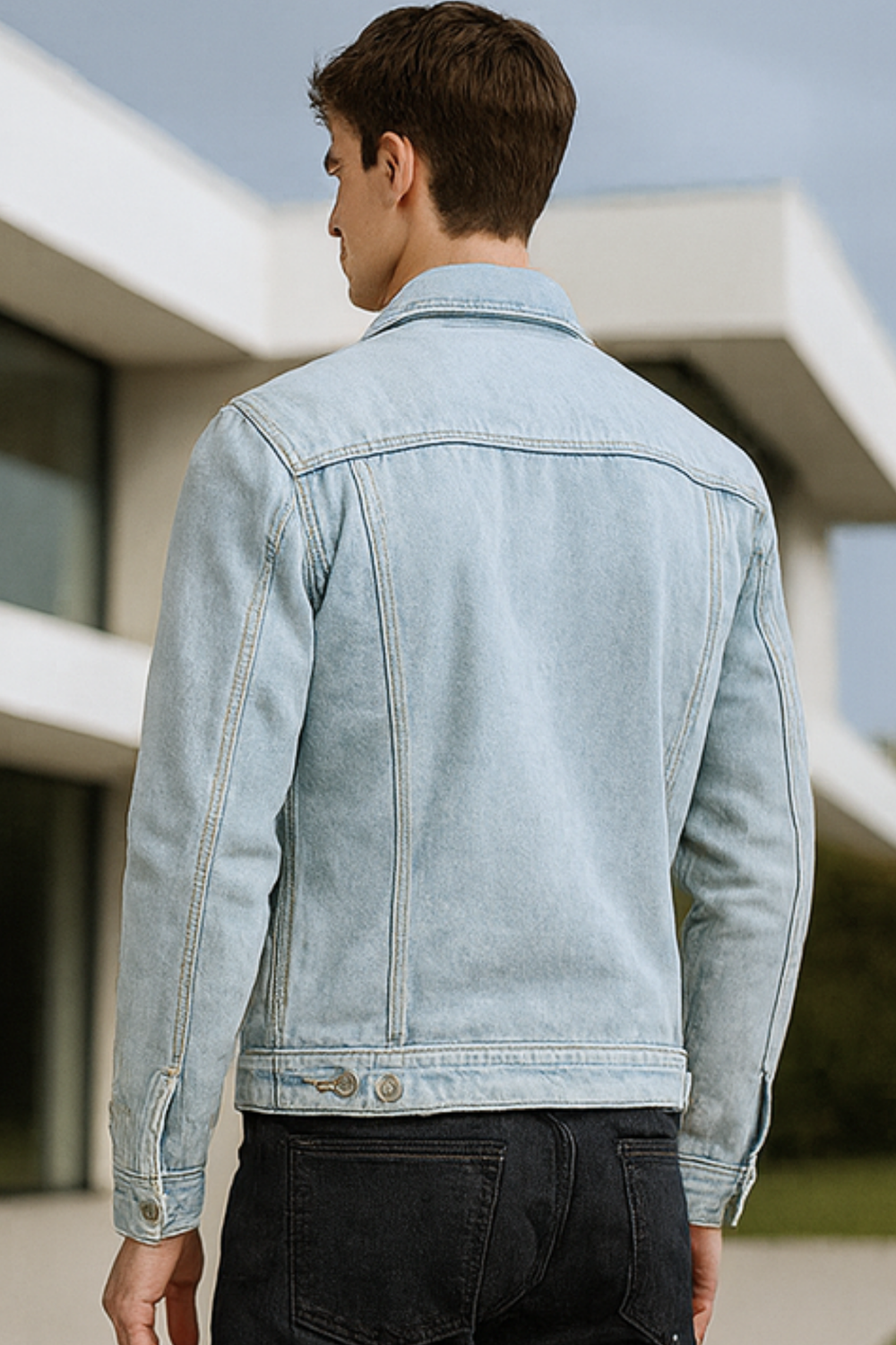 Elijah Classic Denim Blue Cotton Casual Stylish Jacket