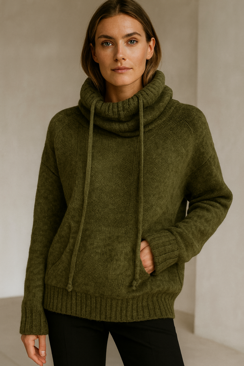 Xena Long Sleeve Sweater with Pocket
