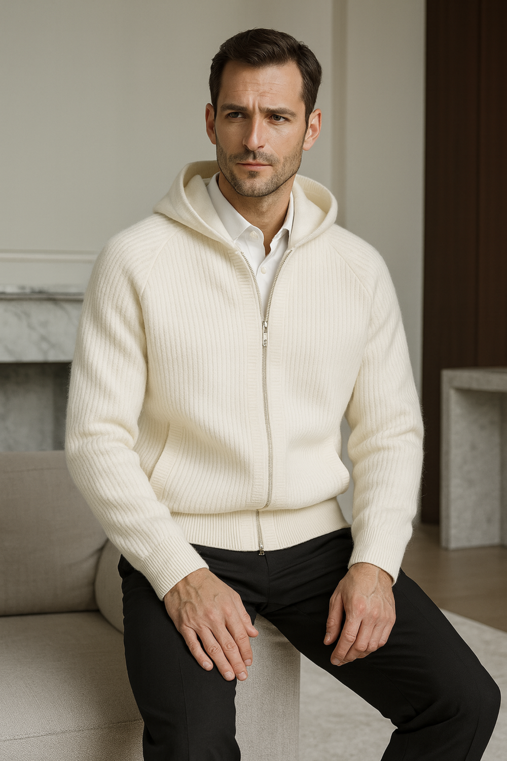 Sorrano Cashmere Zip Hoodie