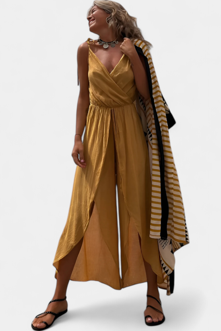 Myra Cotton Side-Slit Dress