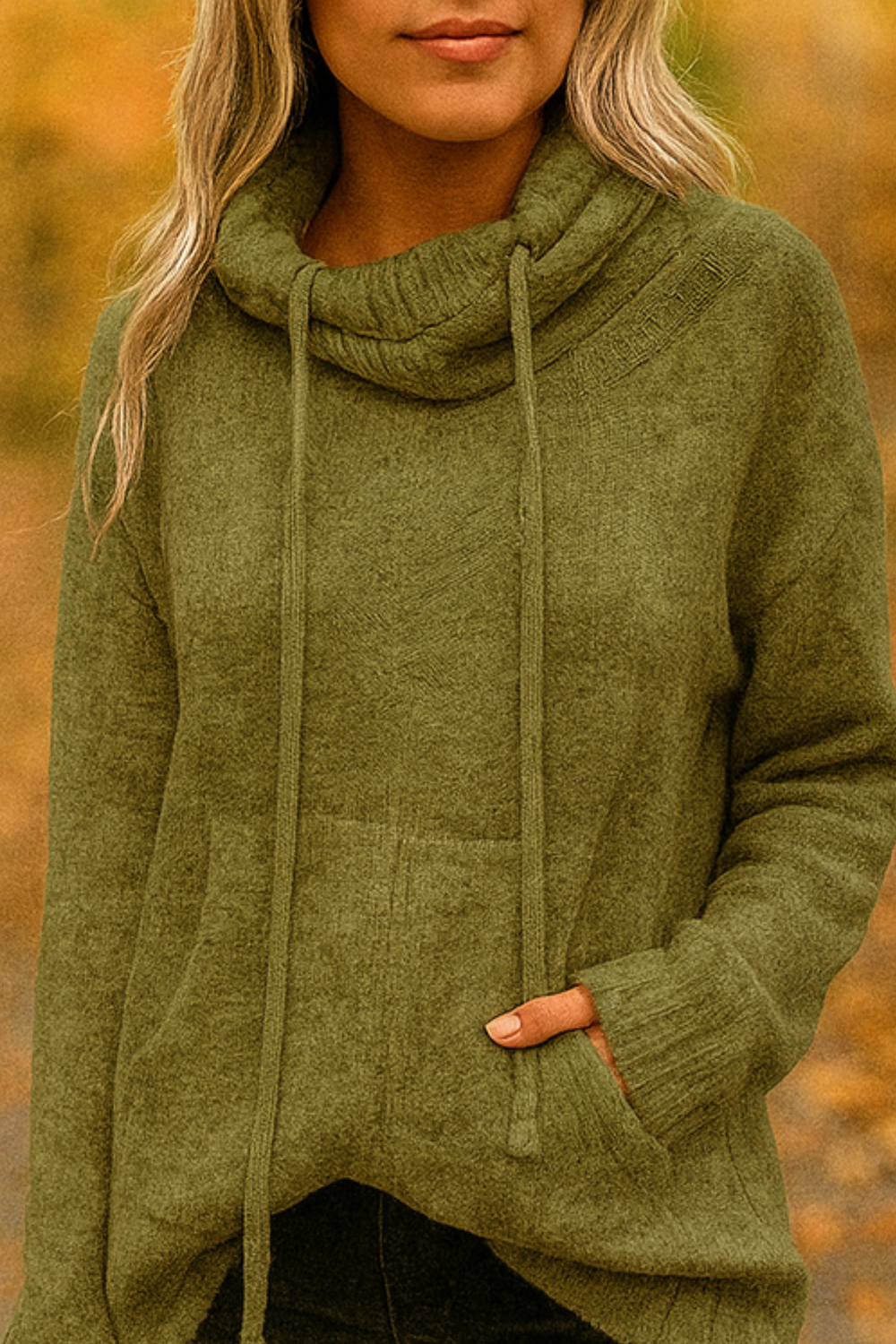 Xena Long Sleeve Sweater with Pocket