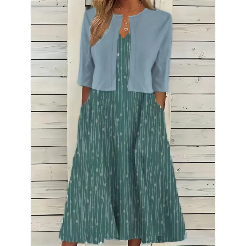 Colette Floral Two-Piece Coordinated Outfit Set for Women's Fashion Style